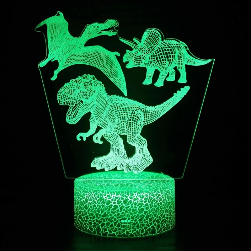 Nachtlicht Dino mit 3D-Effekt und Farbwechsel