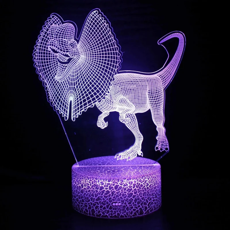 Nachtlicht Dino mit 3D-Effekt und Farbwechsel
