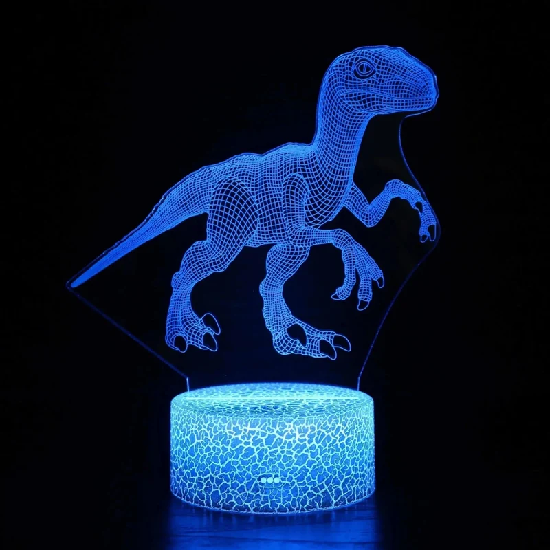 Nachtlicht Dino mit 3D-Effekt und Farbwechsel