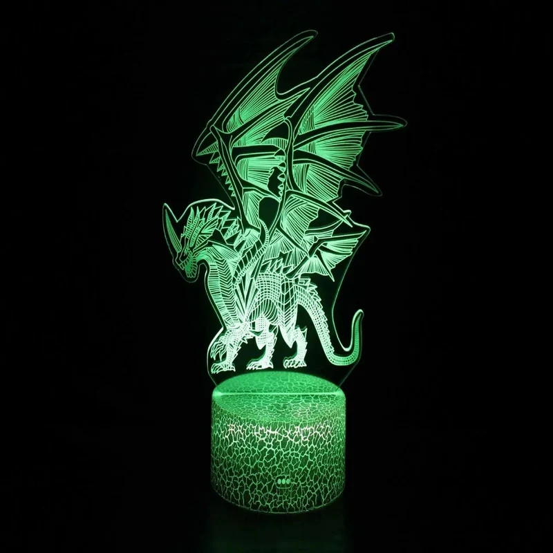 Nachtlicht Dino mit 3D-Effekt und Farbwechsel
