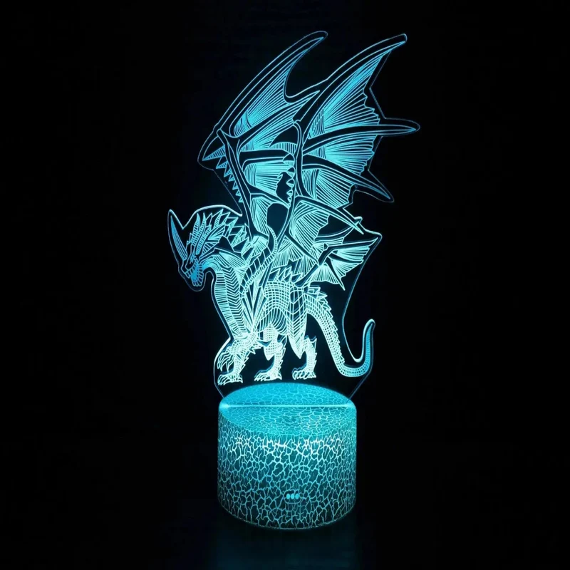 Nachtlicht Dino mit 3D-Effekt und Farbwechsel