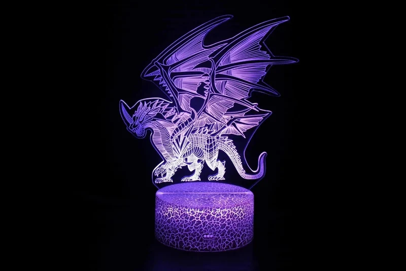 Nachtlicht Dino mit 3D-Effekt und Farbwechsel