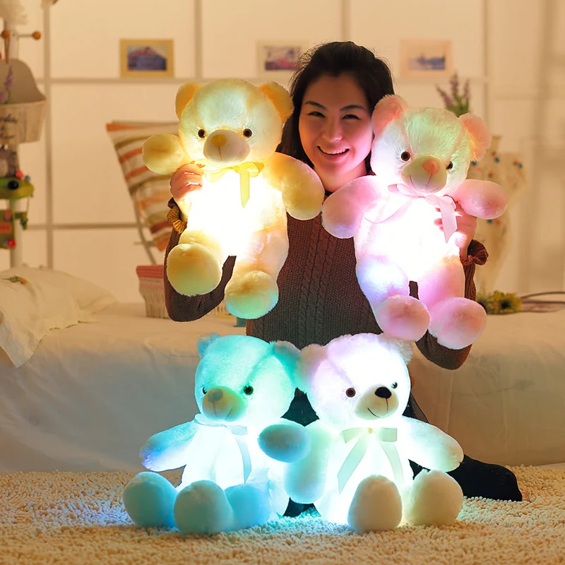 Leuchtender LED Teddybär Plüschtier für Kinder