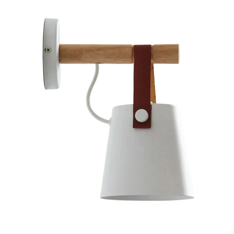 HaloTide | LED-Wandleuchte mit Holz & Leder