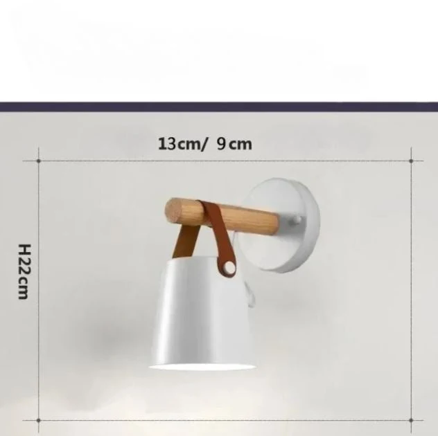 HaloTide | LED-Wandleuchte mit Holz & Leder