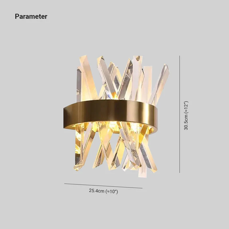 YaraPoint | LED-Wandleuchte mit Gold-Finish & Kristall