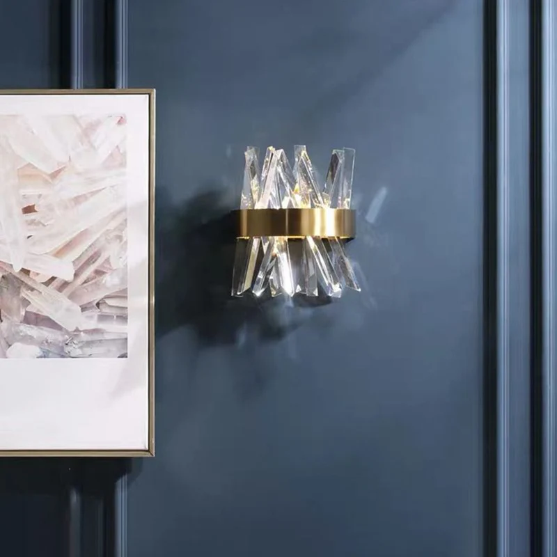 YaraPoint | LED-Wandleuchte mit Gold-Finish & Kristall