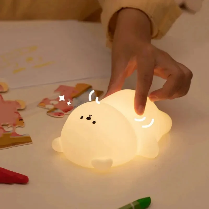 Nachtlicht Bär aus Silikon mit Timer und LED für Kinder