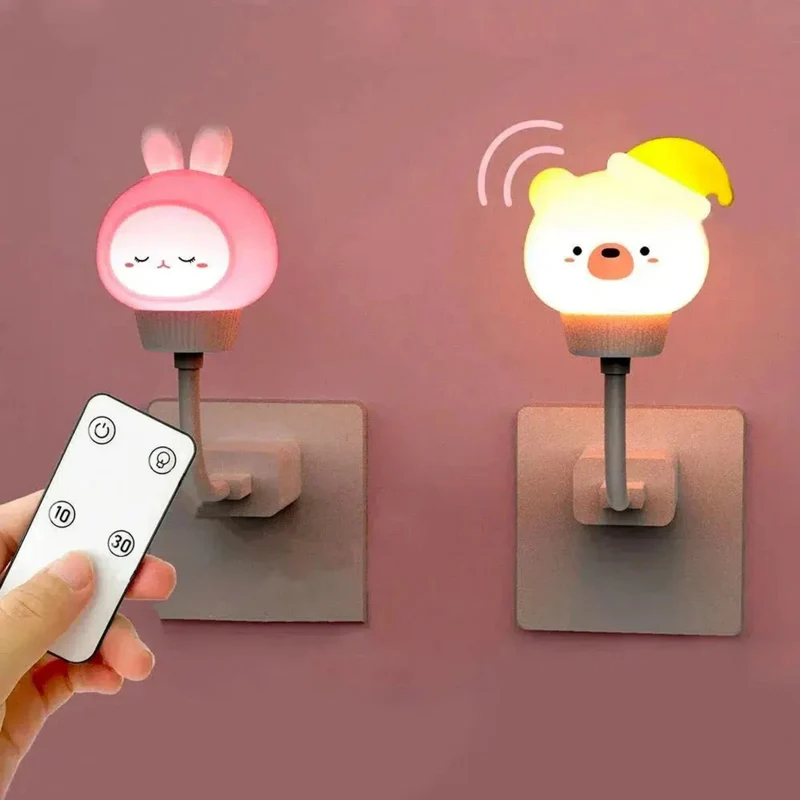 Nachtlicht Bär LED mit USB und Steckdose, Fernbedienung für das Kinderzimmer