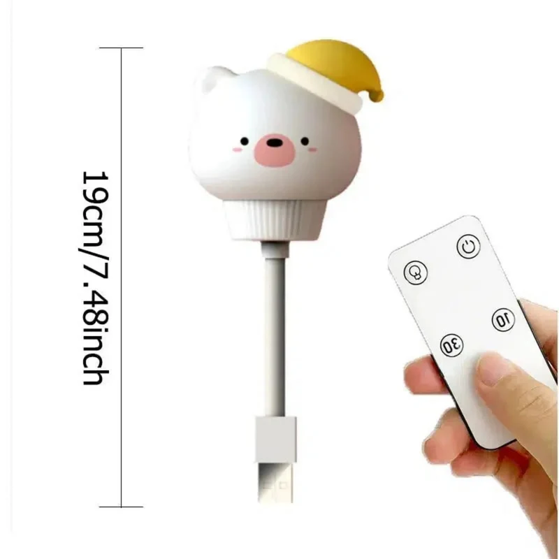 Nachtlicht Bär LED mit USB und Steckdose, Fernbedienung für das Kinderzimmer