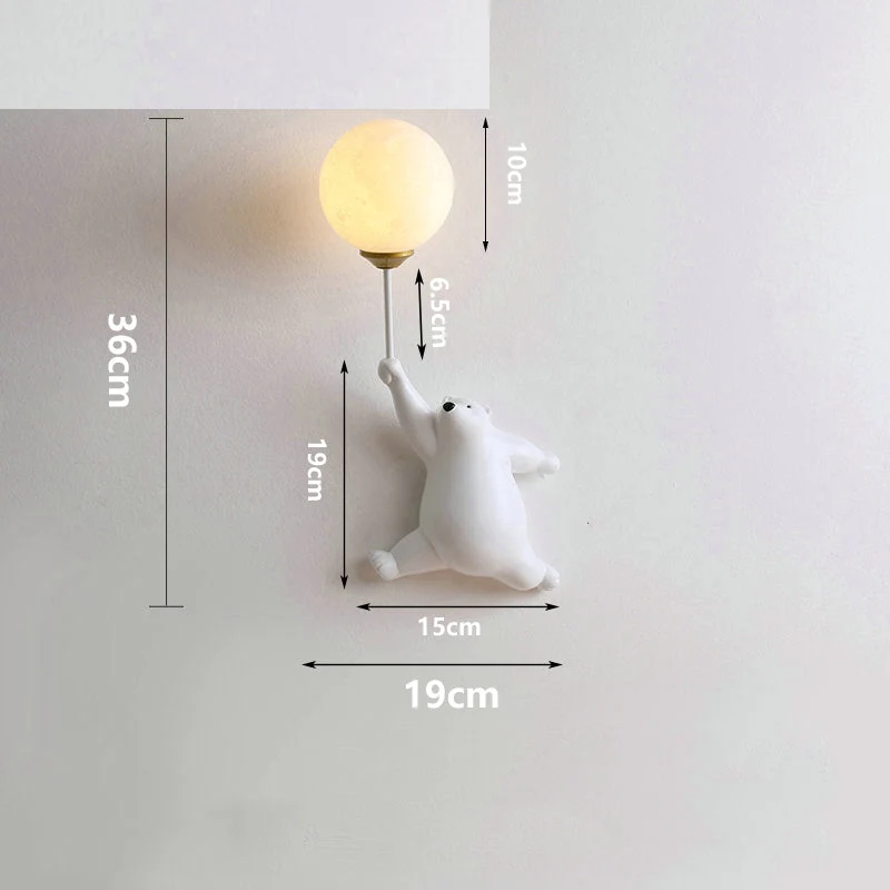 Bär Wandlampe mit Ballon für Kinderzimmer