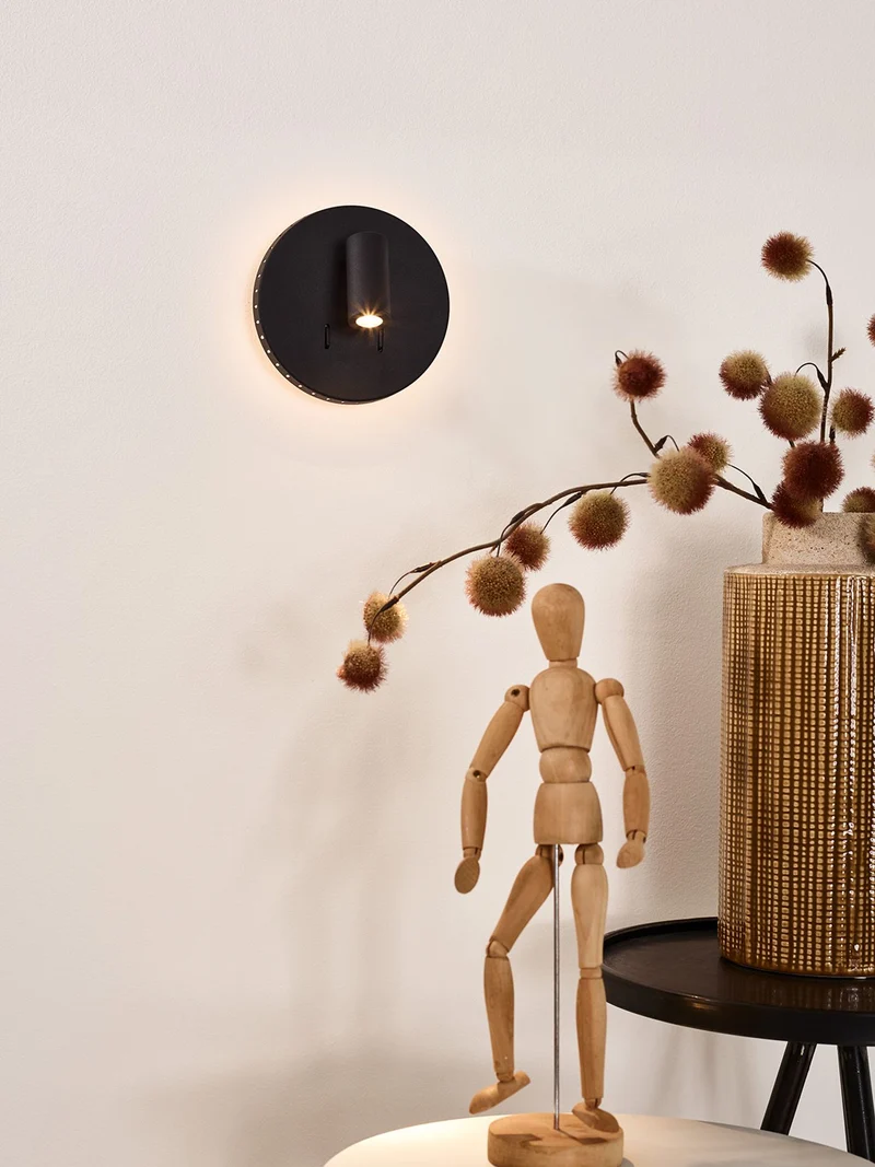 LED-Bettleuchte Bentjer schwenkbar rund Ø 14cm