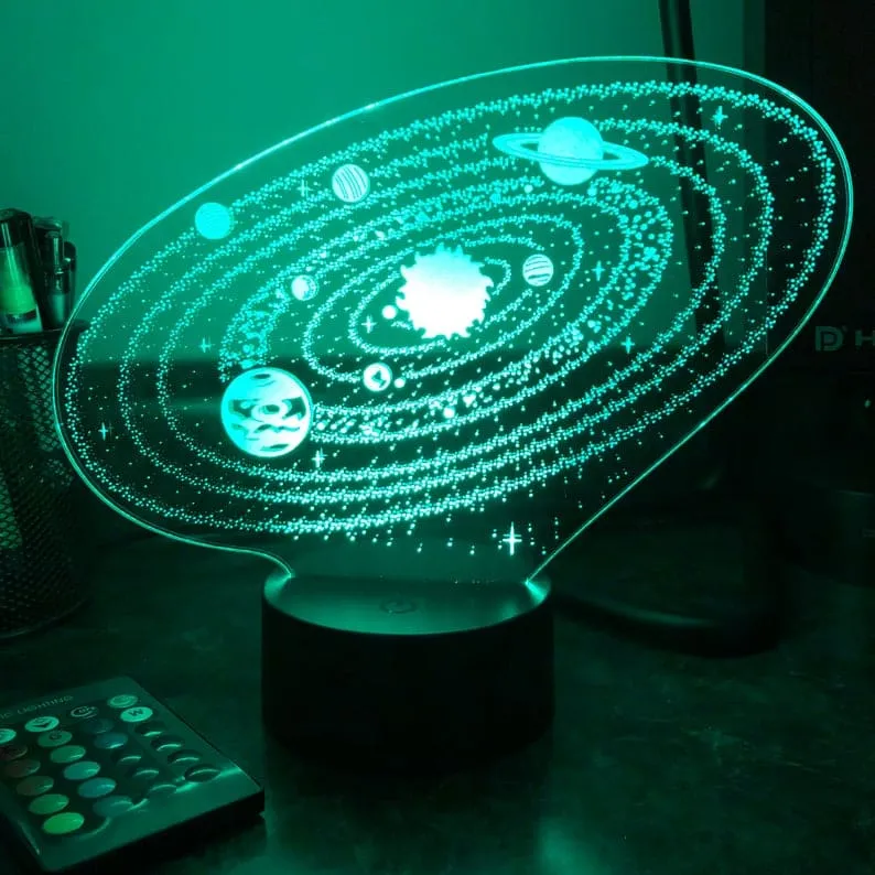 Sonnensystem 3D LED Nachtlicht für Kinder