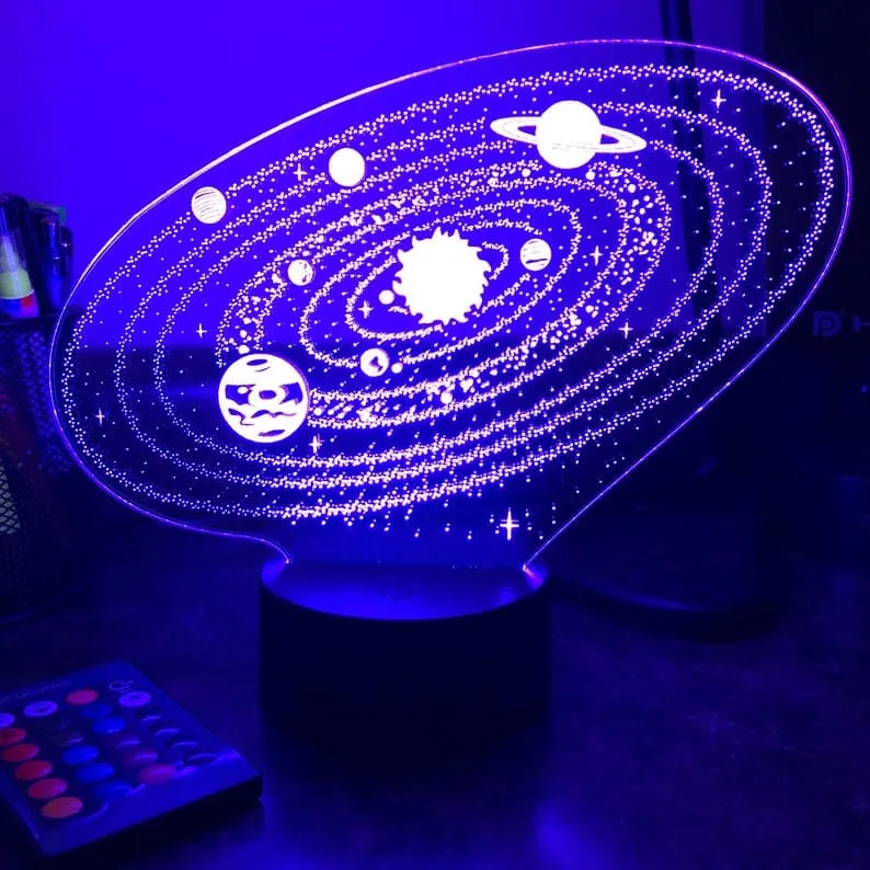 Sonnensystem 3D LED Nachtlicht für Kinder