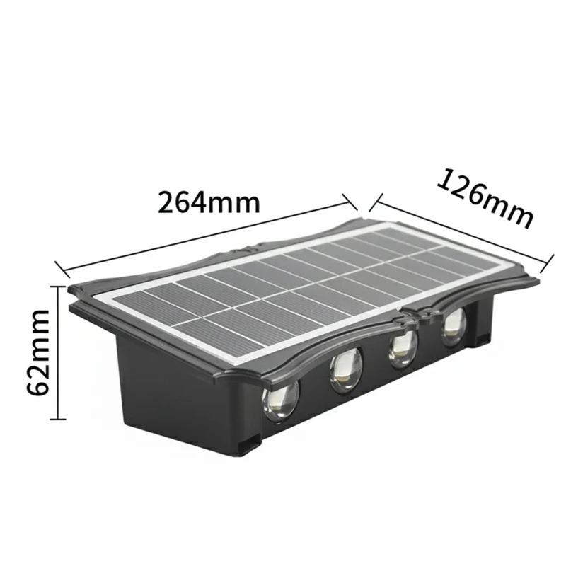 SunGlow Edge | Solar Wandleuchte mit warmweißem Licht