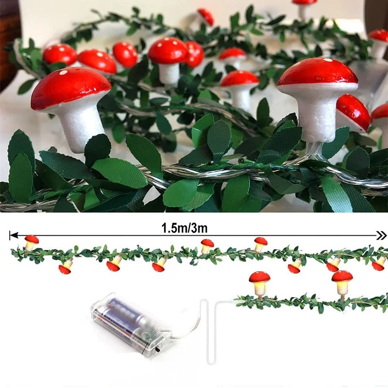 Pilz Lichterkette für Kinderzimmer Dekoration