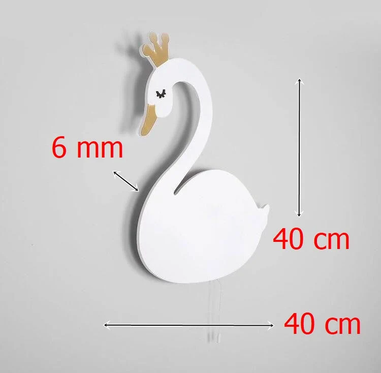 Schwan Nachttischlampe aus Holz für Kinder