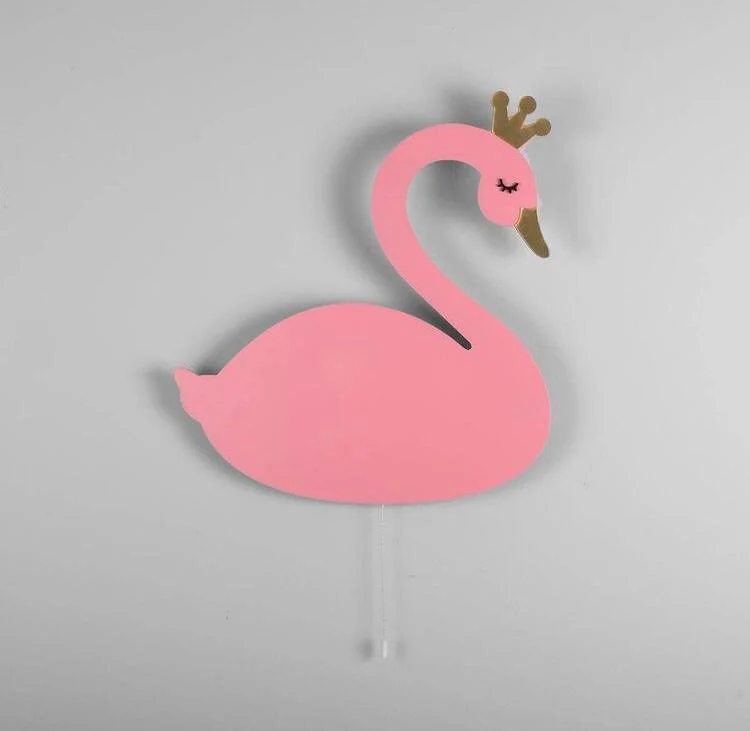 Schwan Nachttischlampe aus Holz für Kinder