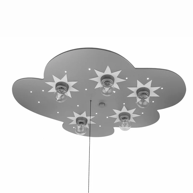 Deckenleuchte Wolke, titan mit Sternen