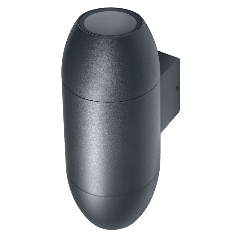 OSRAM Außenwandleuchte Up/Down GU10, ovales Aluminiumgehäuse in Dunkelgrau RAL7016, IP44-Schutz & IK03, Wandleuchte für Fassaden und Eingänge