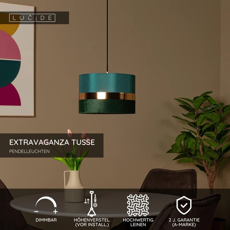 Pendelleuchte Extravaganza Tusse Leinen Ø 30cm höhenverstellbar