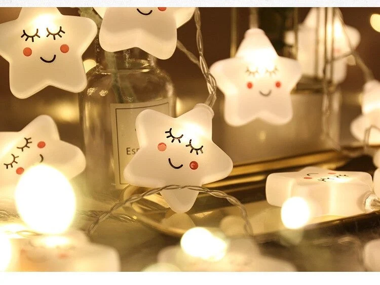 LED Lichterkette mit Sternen warmweiß