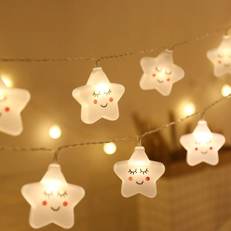 LED Lichterkette mit Sternen warmweiß