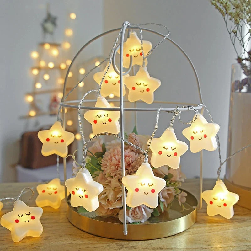 LED Lichterkette mit Sternen warmweiß