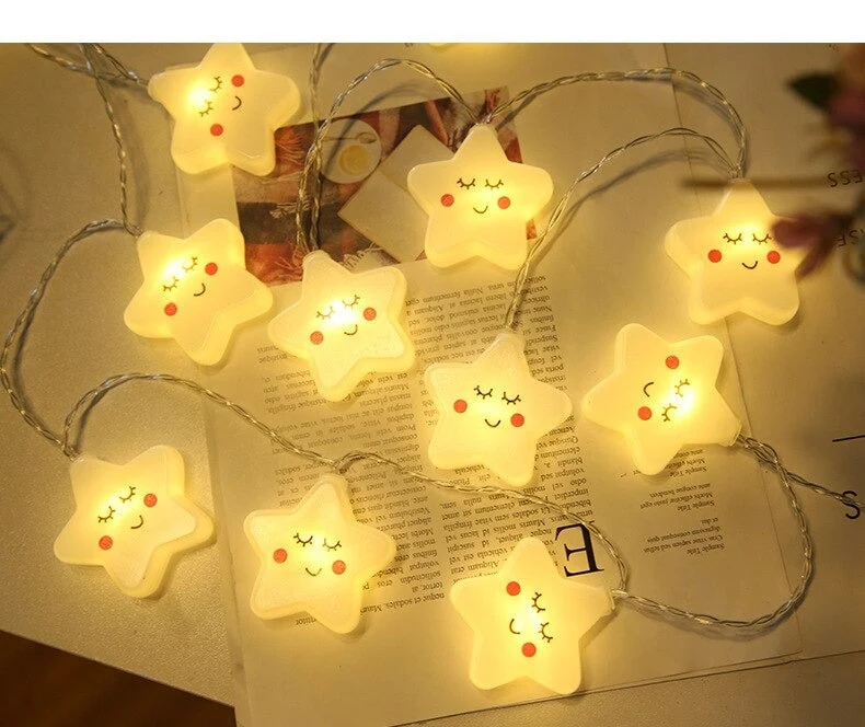 LED Lichterkette mit Sternen warmweiß