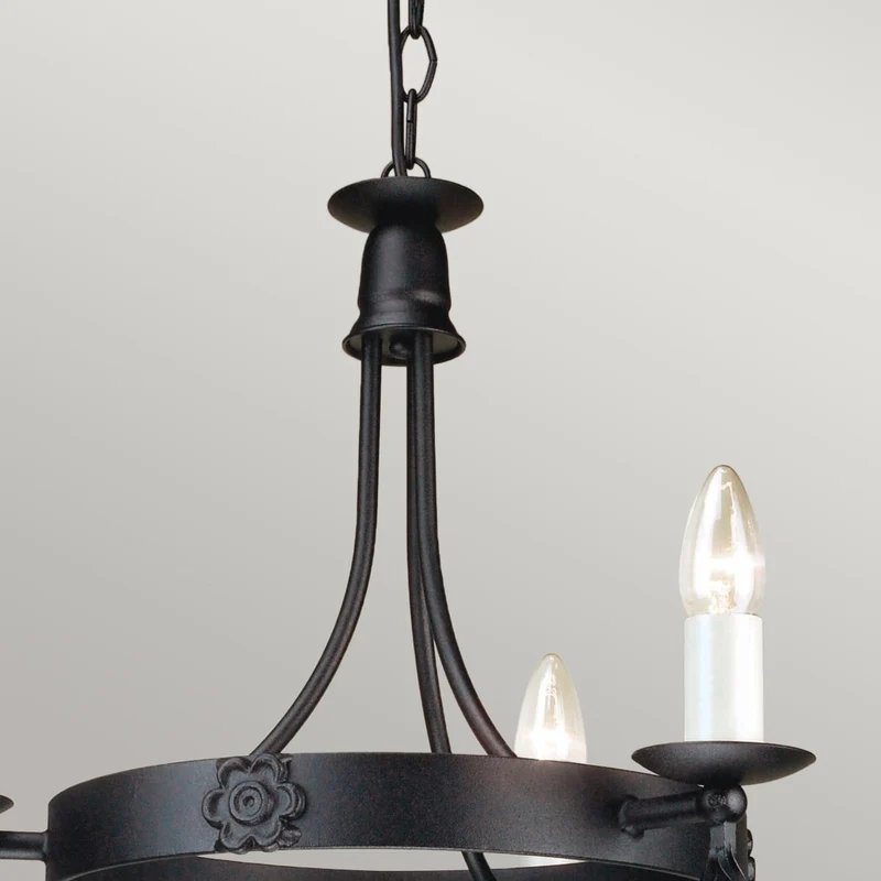 Kronleuchter Belfry 3-flammig klassisch Schwarz 48cm