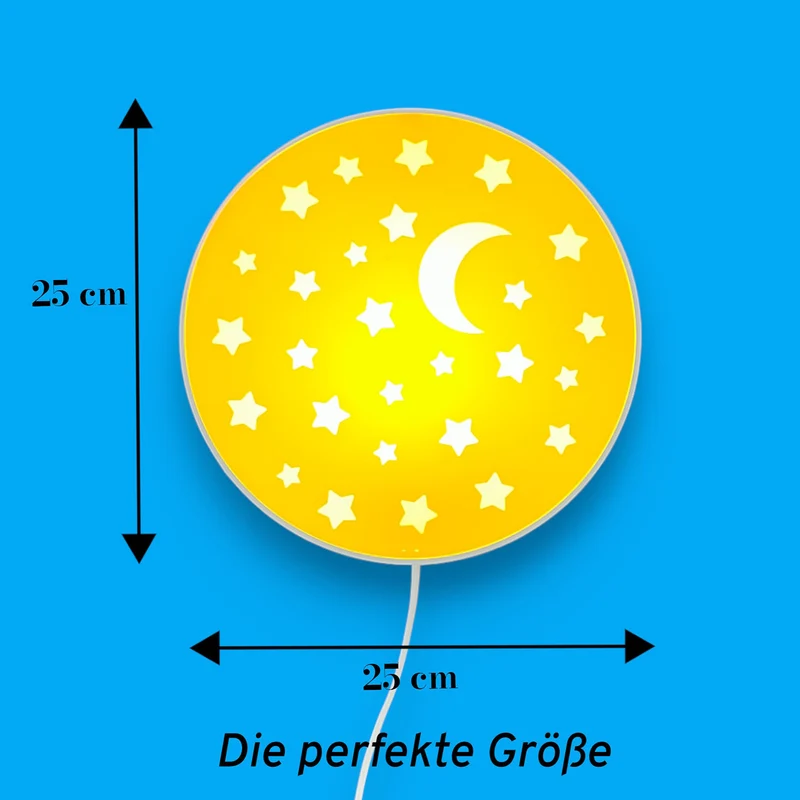 Wandleuchte Sonnengelb mit Sternen