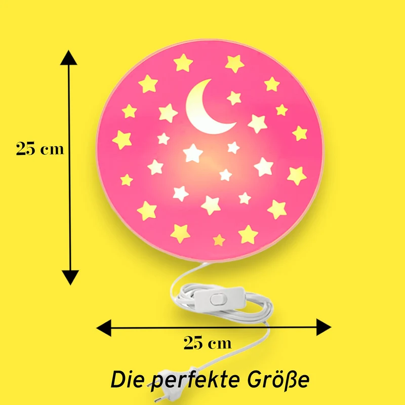 Wandleuchte Pastellrosé mit Sternen