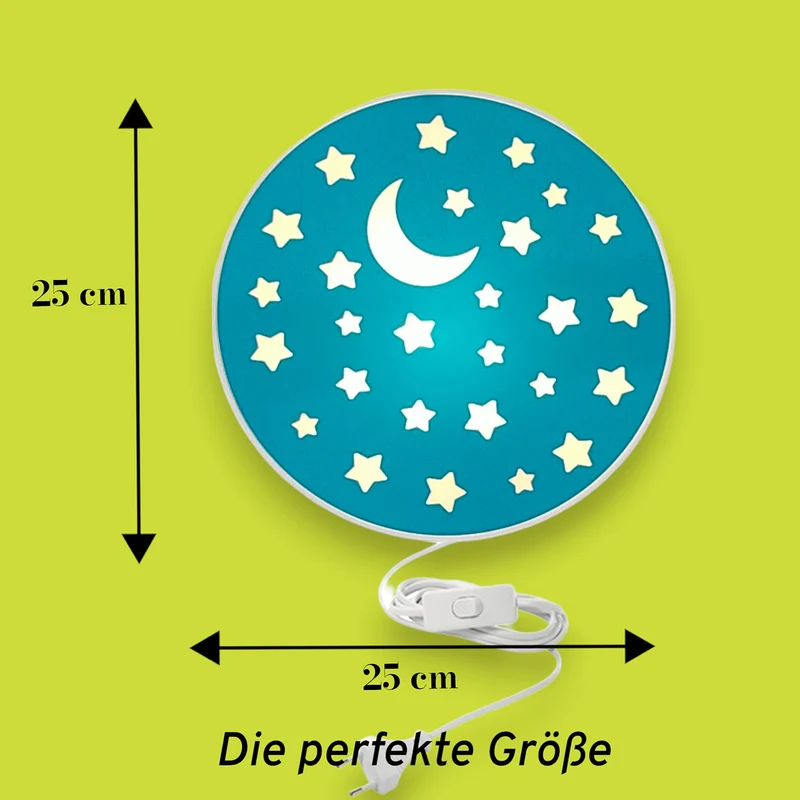 Wandleuchte Petrol mit Sternen