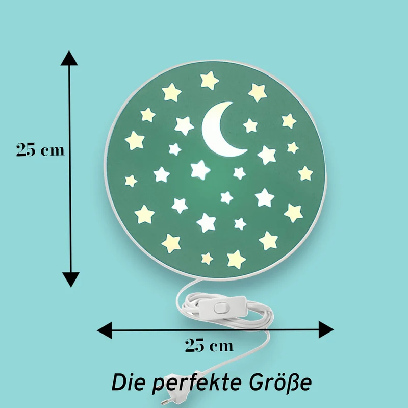 Wandleuchte Salbeigrün mit Sternen