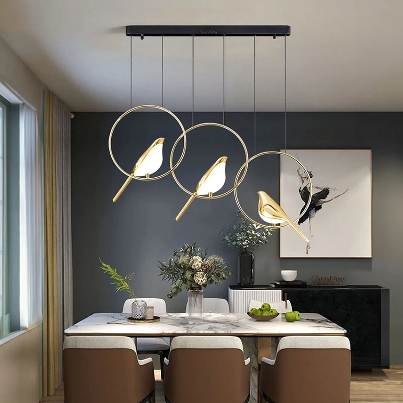 MiraCurve | Vogel-Ring Pendelleuchte mit LED