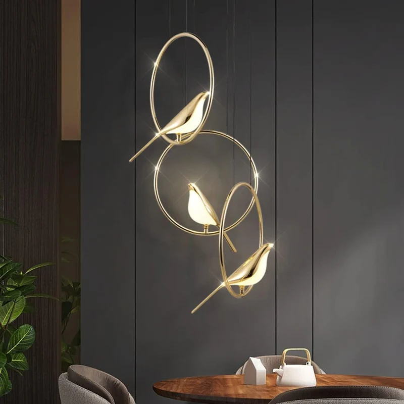 MiraCurve | Vogel-Ring Pendelleuchte mit LED