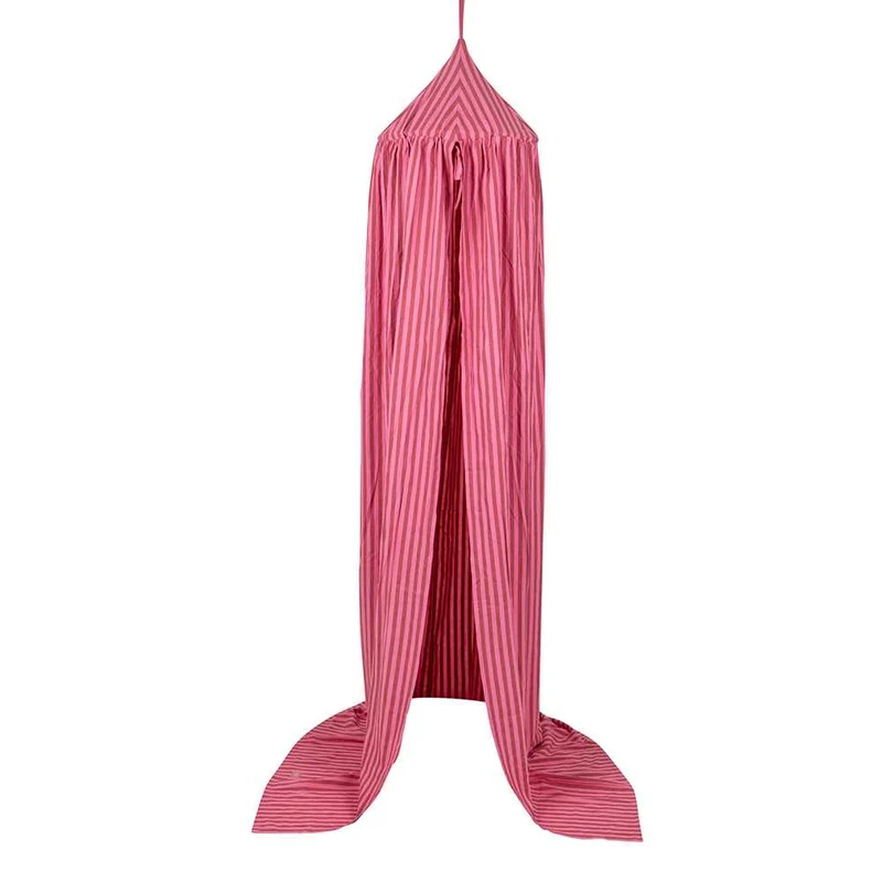 Betthimmel Baldachin Pink gestreift, 240 cm, aus Baumwolle
