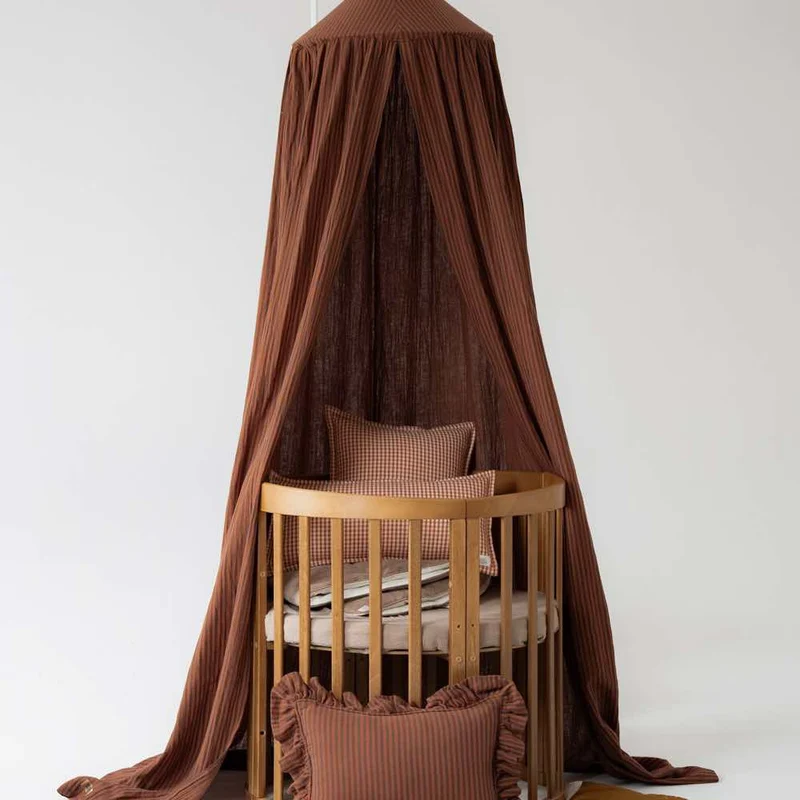 Betthimmel Baldachin Rostbraun, 240 cm, aus Baumwolle