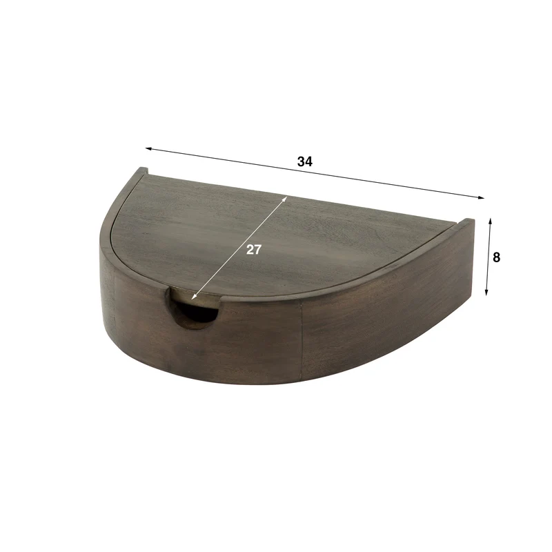 Nachttisch Cove schwimmend 1 Schublade 2er-Set – Massiv Akazienglasur braun