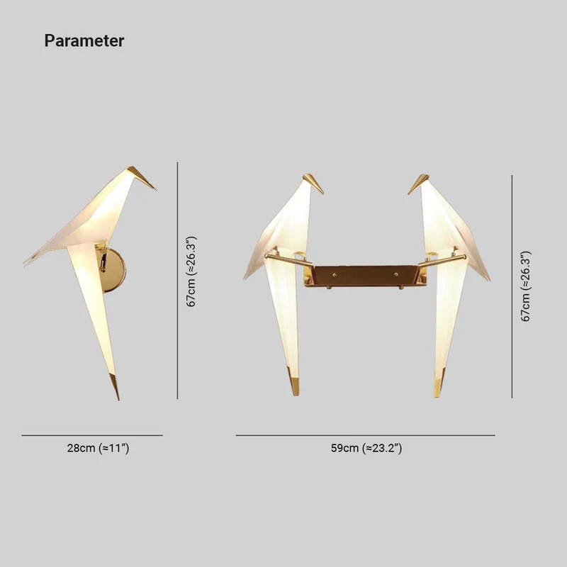 Aviluma | Vogel-Wandleuchte mit warmem LED-Licht