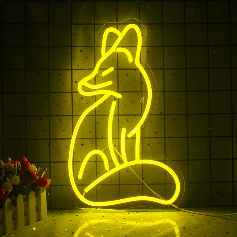 Fuchs Neon Schild für Wanddekoration