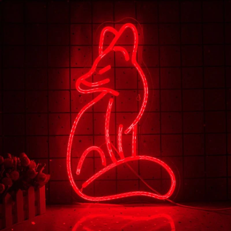Fuchs Neon Schild für Wanddekoration