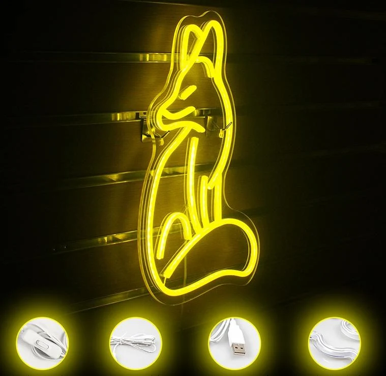 Fuchs Neon Schild für Wanddekoration