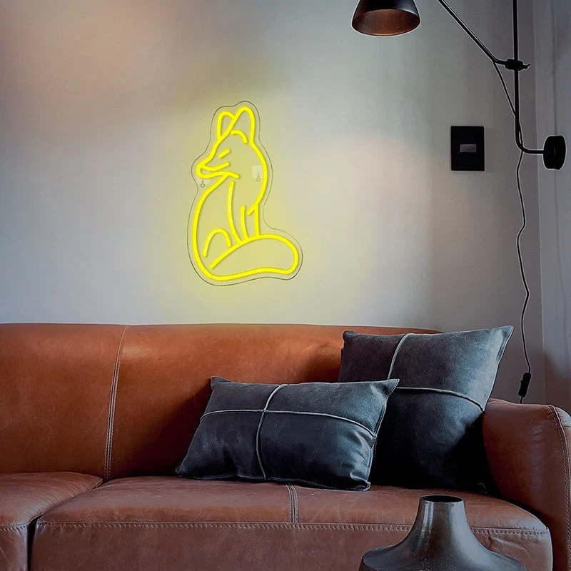 Fuchs Neon Schild für Wanddekoration