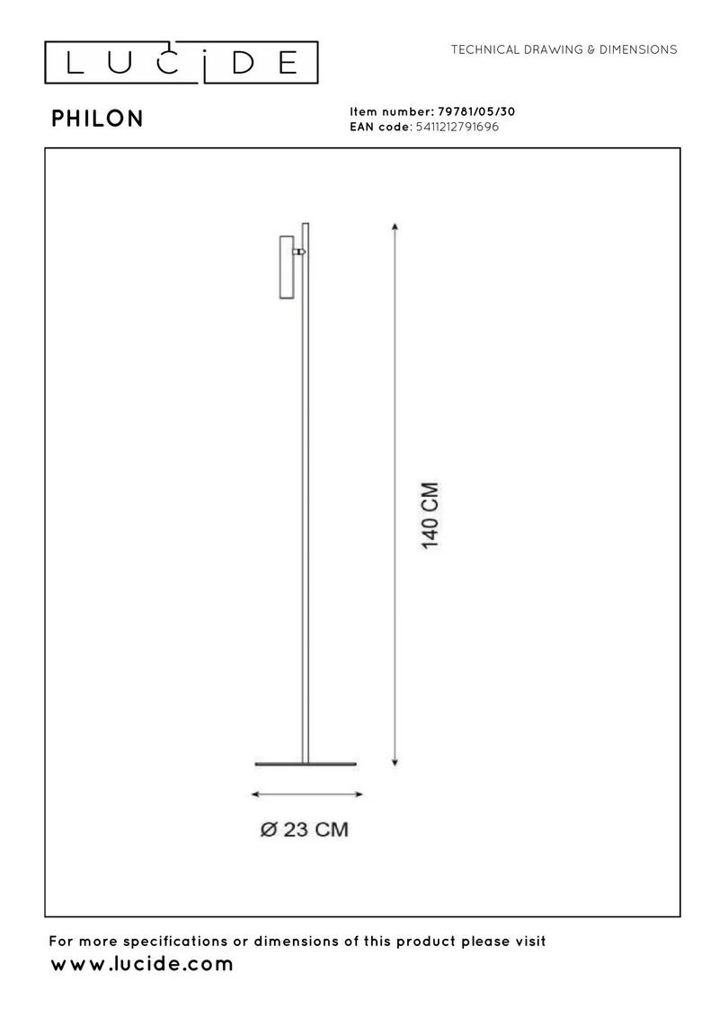 LED-Lese-Stehleuchte Philon drehbar mit Touchdimmer