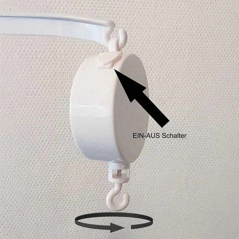 Mobilehalter für Rundstab, mit Spieluhr