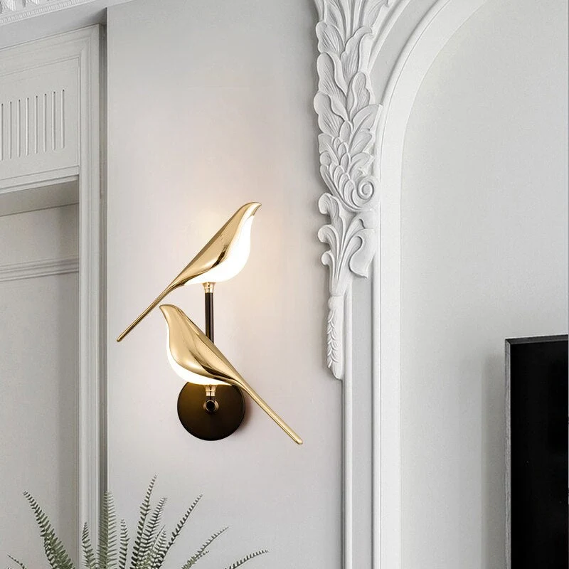 FinkLux | LED-Vogel-Wandleuchte mit Akku