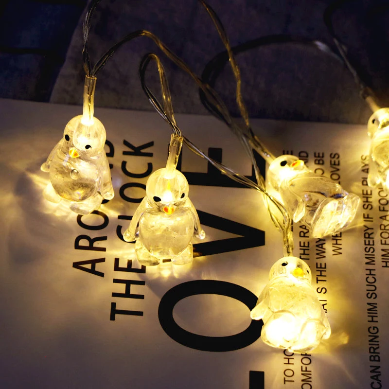 Dekorative Pinguin LED Lichterkette für Zimmer
