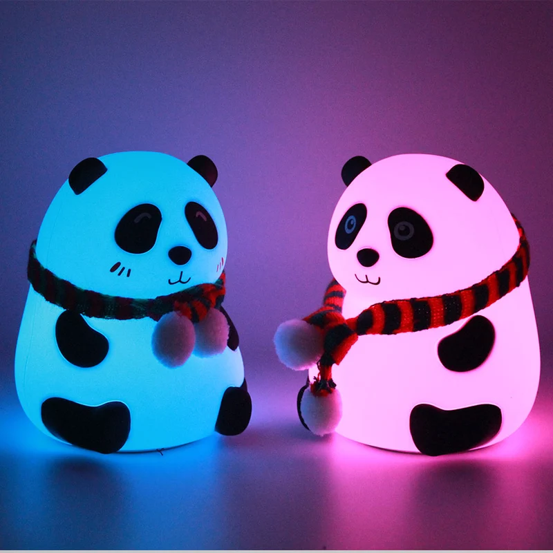 Süßes Panda Nachtlicht aus weichem Silikon
