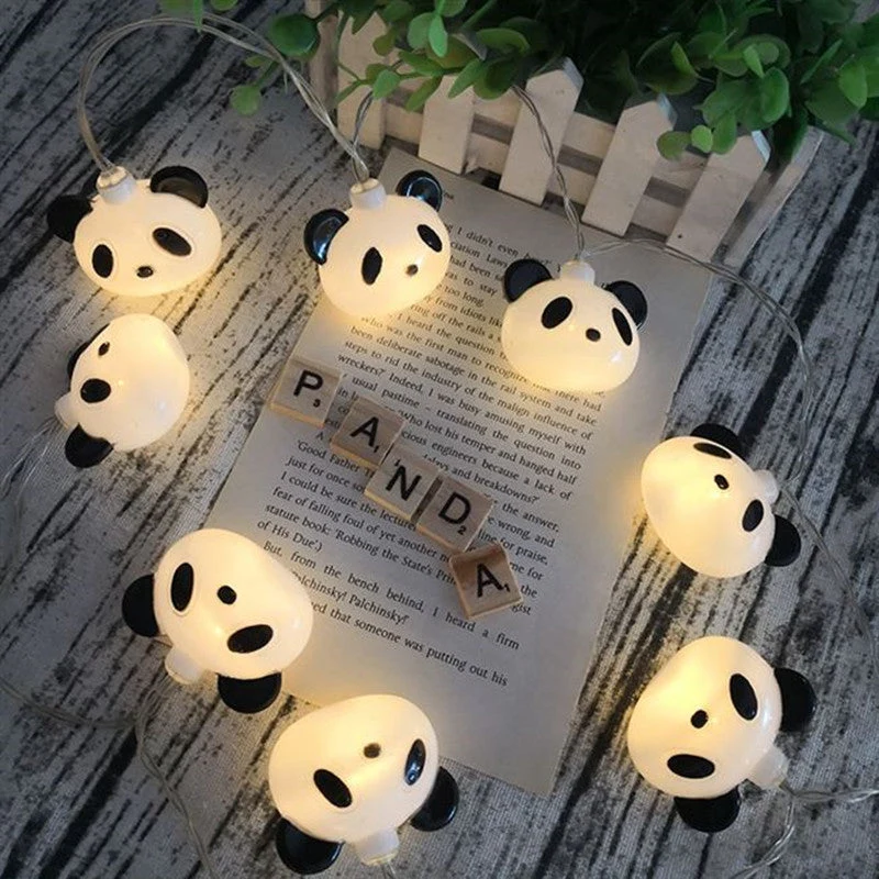 Panda Lichterkette für Kinderzimmer Deko